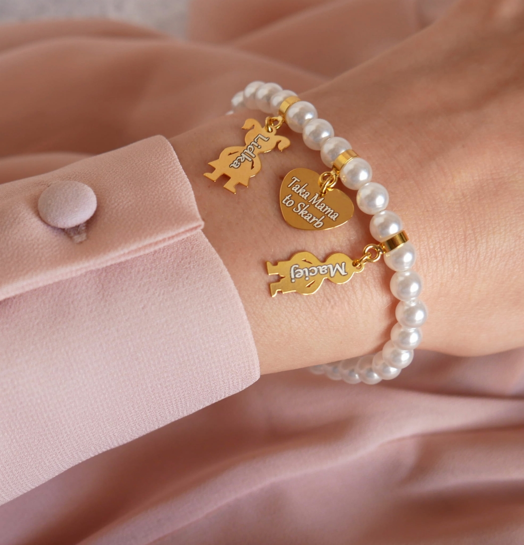Bransoletka dla Mamy - Prezent dla mamy z imionami - bransoletka z pereł - Bransoletka personalizowana na Dzień Mamy - Bransoletka dla Mamy - Prezent dla mamy z imionami - bransoletka z pereł - Bransoletka personalizowana na Dzień Mamy