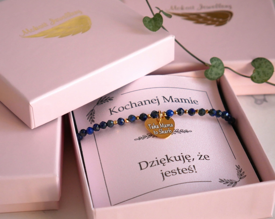  Bransoletka dla Mamy - Taka Mama to Skarb - Kamień lapis lazuli i hematyt - Bransoletka na prezent dla mamy - P1220207.JPG
