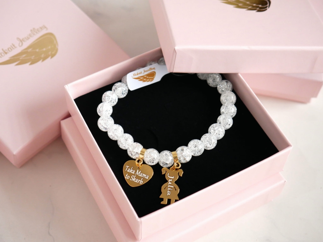 Konfigurator >>  Bransoletka kamień naturalny + dwie dowolne zawieszki - Biżuteria personalizowana