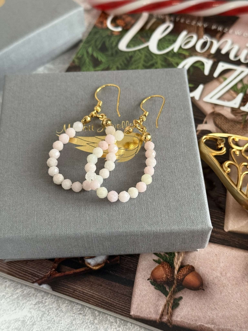 Kolczyki z kamieni Opal różowy - Kolczyki z kamieni Opal różowy