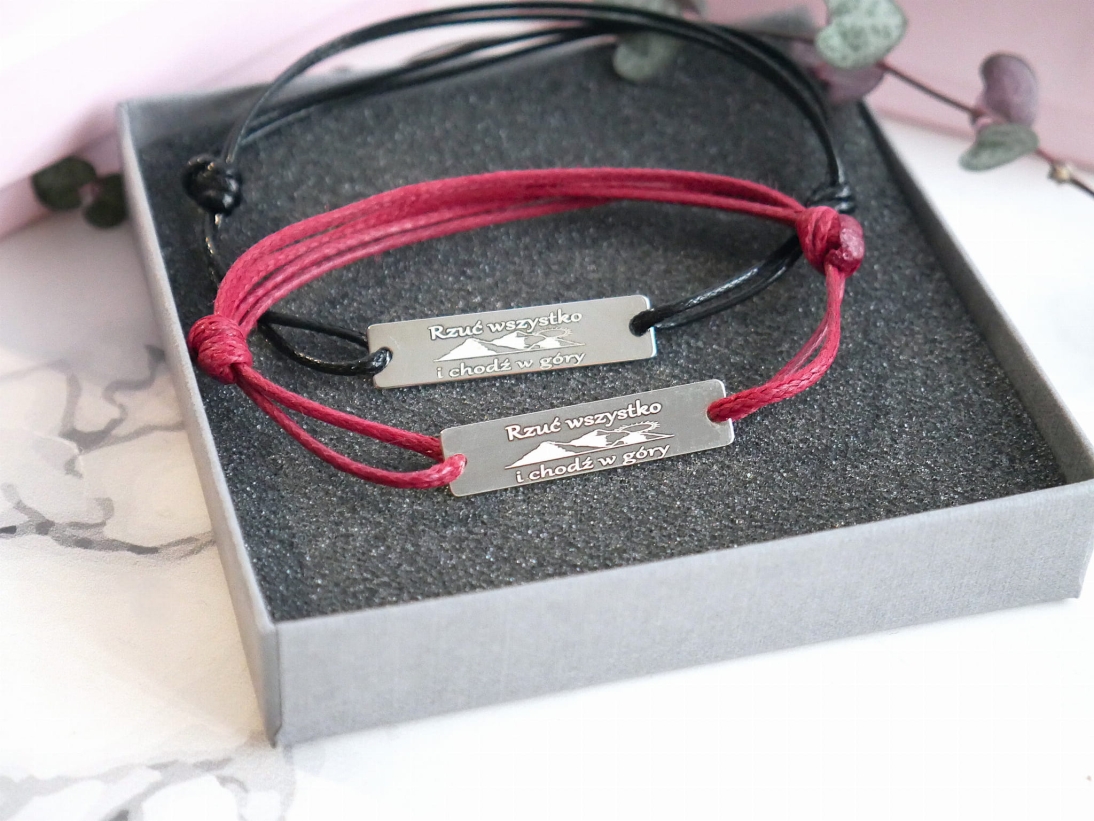 Zestaw Bransoletek Dla Miłośników Gór - dla Niej i dla niego ONA / ON na sznurku - Bransoletki dla Par - P1230044.JPG