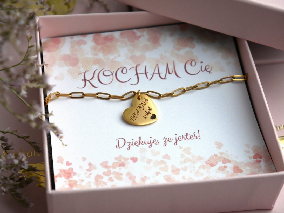 Bransoletka dla żony z grawerem - Bransoletka personalizowana dla Niej - Pomysł na prezent - Bransoletka dla żony z grawerem - Bransoletka personalizowana dla Niej - Pomysł na prezent