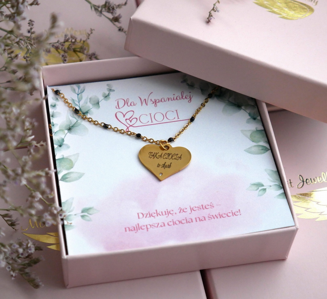 Naszyjnik dla Cioci - prezent personalizowany łańcuszek z grawerem dla cioci - Biżuteria personalizowana - Naszyjnik dla Cioci - prezent personalizowany łańcuszek z grawerem dla cioci - Biżuteria personalizowana