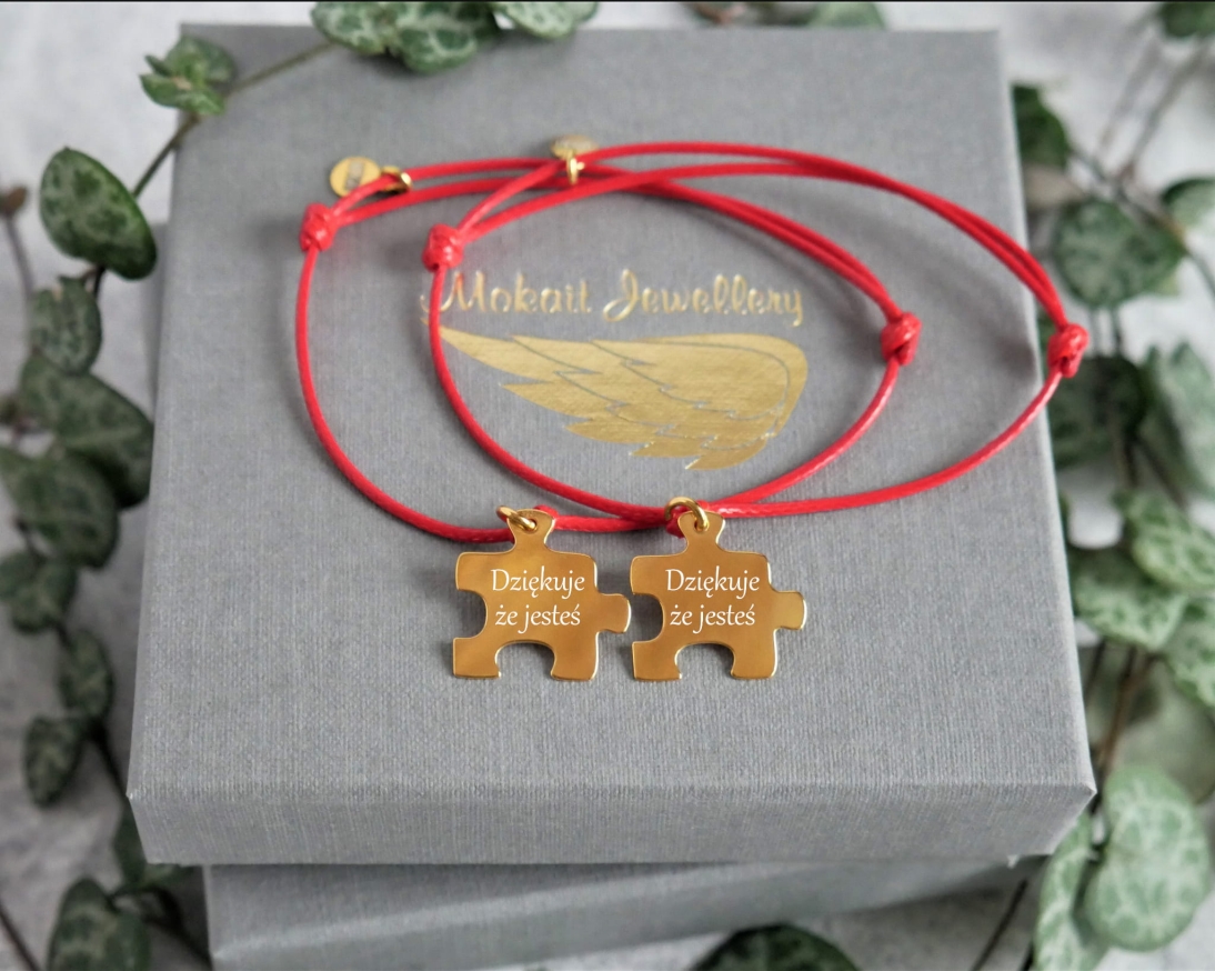 Zestaw bransoletek z Puzzlem dla Przyjaciółek - Dziękuje że jesteś - Pomysł na prezent - Biżuteria personalizowana - Zestaw bransoletek z Puzzlem dla Przyjaciółek - Forever Friends - Pomysł na prezent