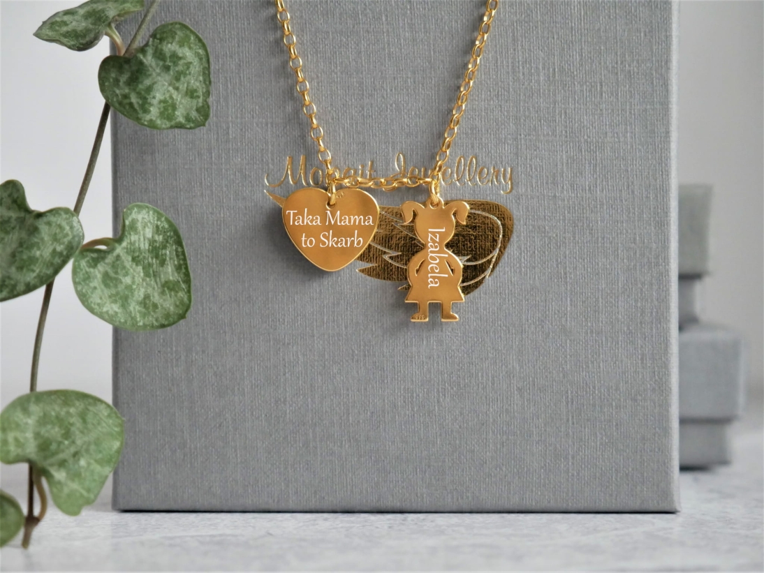 Naszyjnik dla Mamy serce Taka Mama to Skarb i dowolne imię - Naszyjnik personalizowany - Naszyjnik dla Mamy serce Taka Mama to Skarb i dowolne imię - Naszyjnik personalizowany