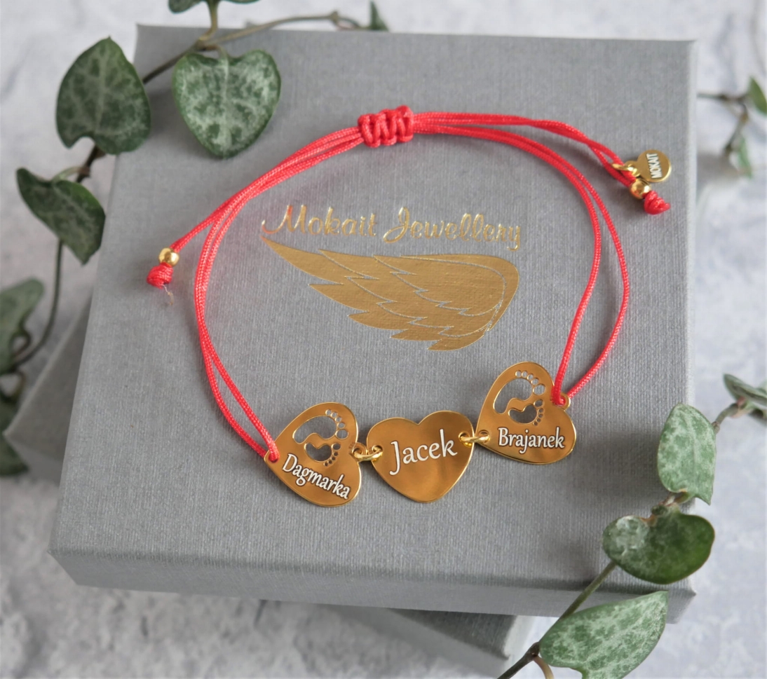 Bransoletka przylegająca dla Mamy - Stópki w sercu i serce z dowolnymi imionami dzieci  - Pomysł na prezent - P1150416.jpg