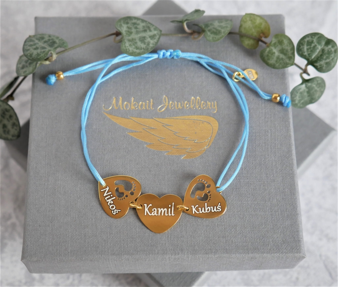  Bransoletka przylegająca dla Mamy - Stópki w sercu i serce z dowolnymi imionami dzieci  - Pomysł na prezent - P1150760.jpg