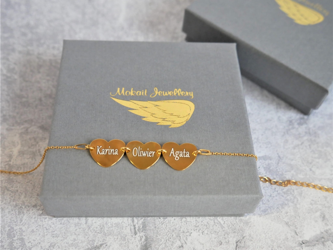 Konfigurator > Bransoletka  + trzy dowolne przekładki z  dowolnym grawerem - Biżuteria personalizowana - Konfigurator > Bransoletka + trzy dowolne przekładki z dowolnym grawerem - Biżuteria personalizowana