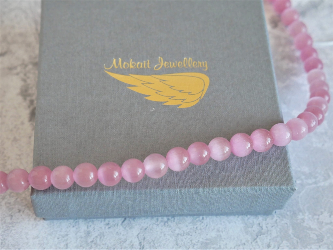  Bransoletka dla Mamy z sercem - Kochamy Cię Mamo - kamień różowe kocie oko - Bransoletka personalizowana - P1160148.jpg