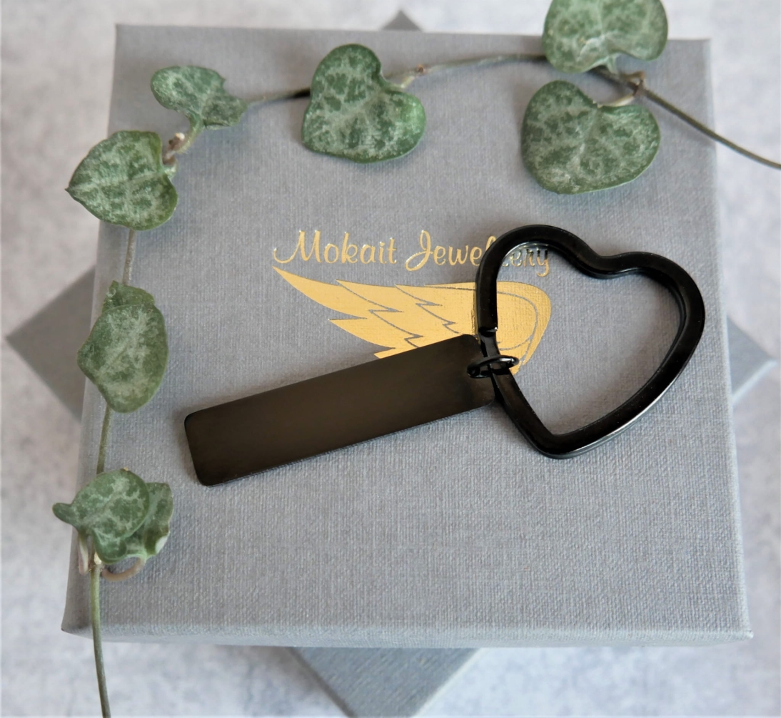 Zestaw na DZIEŃ TATY - Bransoletka z dowolną personalizacją i brelok czarny do kluczy - Pomysł na prezent - P1160625.jpg