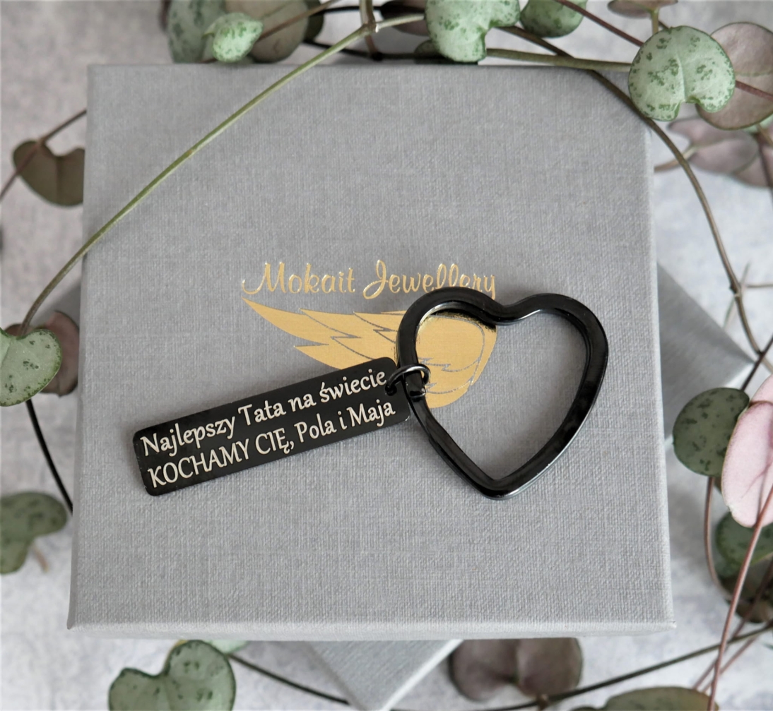 Zestaw na DZIEŃ TATY - Bransoletka z dowolną personalizacją i brelok czarny do kluczy - Pomysł na prezent - P1160799.jpg