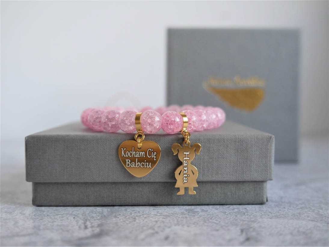 Bransoletka  dla Babci z grawerem Kocham Cię babciu - Pomysł na prezent na Dzień Babci