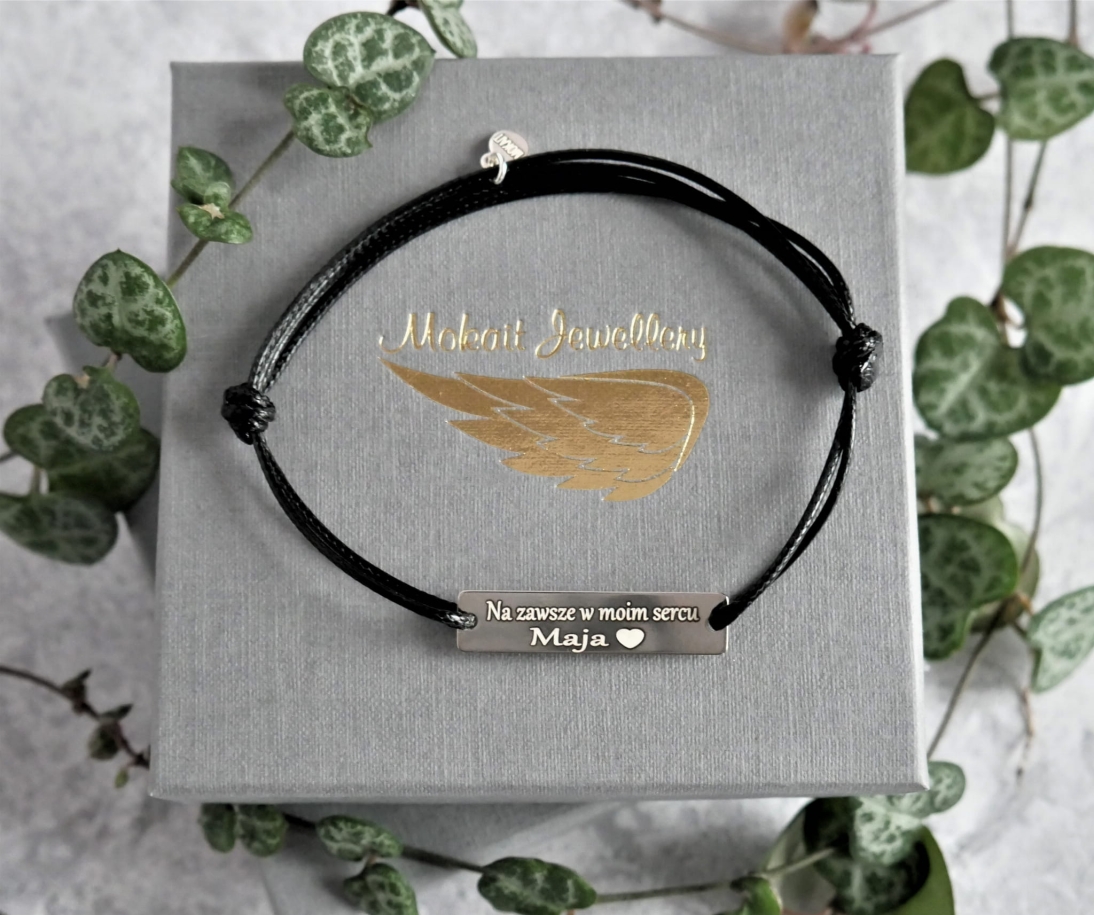 Prezent dla Niego z okazji Walentynek - Bransoletka z własnym grawerem - Prezent na walentynki dla mężczyzny 